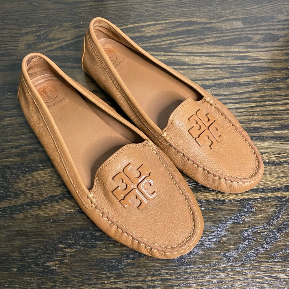 Tory Burch Brown Leather Loafers